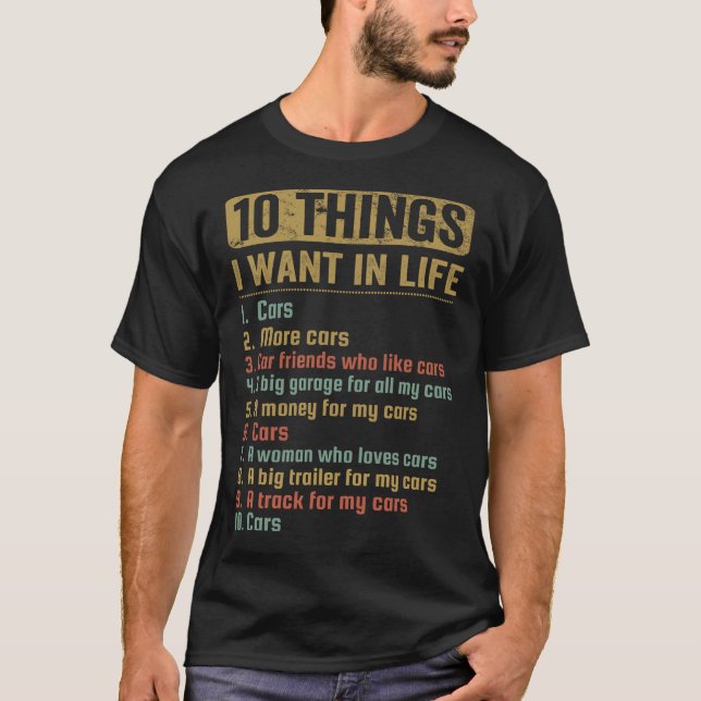 Camiseta 10 cosas que quiero en la vida (Anverso)