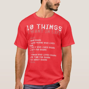 Camiseta 10 cosas que quiero en mi vida de los amantes de l