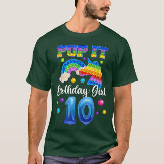 Camiseta 10 Cumpleaños De Unicornio Para Chicas, 10 Años