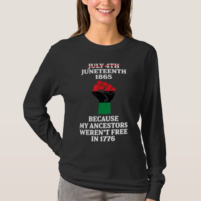 Camiseta 10 de junio Ancestores Black African American Flag (Anverso)