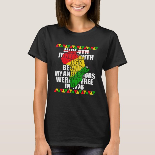 Camiseta 10 de junio Ancestores Black African American Flag (Anverso)