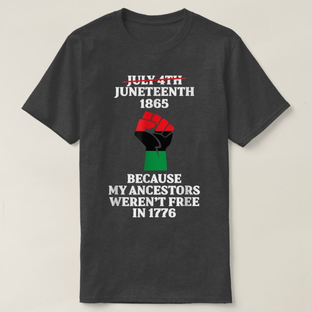 Camiseta 10 de junio Ancestores Black African American Flag (Diseño del anverso)