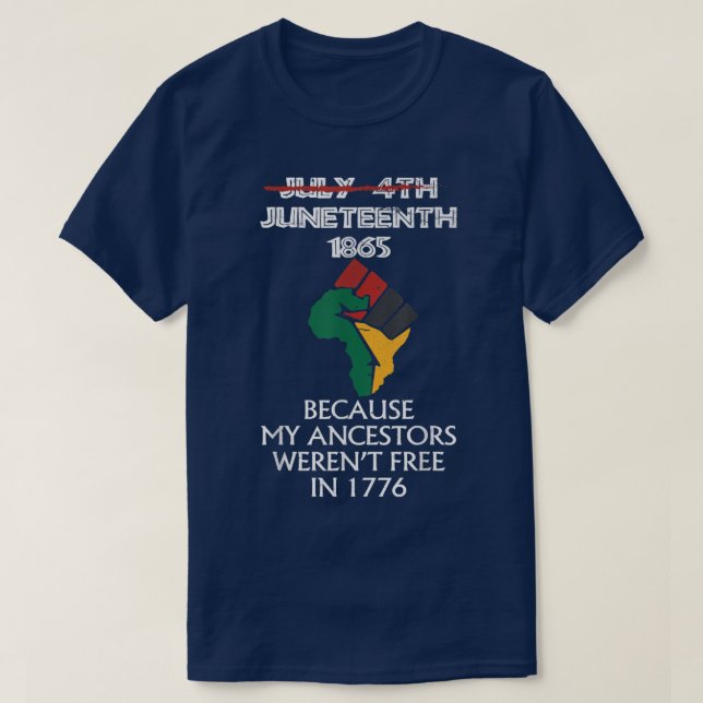 Camiseta 10 de junio Ancestores Black African American Flag (Diseño del anverso)