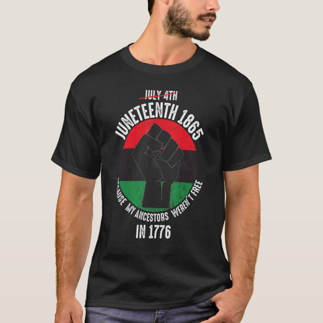 Camiseta 10 de junio Ancestores Black African American Flag (Anverso)