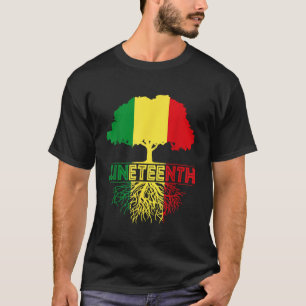 Camiseta 10 de junio Raíz africana África Orgulloso Negro J