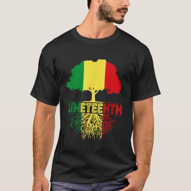 Camiseta 10 de junio Raíz africana África Orgulloso Negro J (Anverso)
