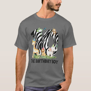 Camiseta 10 El Niño De Cumpleaños 10 Animal Zoológico Safar