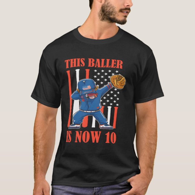 Camiseta 10 Feliz 10.º Béisbol (Anverso)