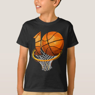 Camiseta 10 Fiesta de cumpleaños del tema del baloncesto
