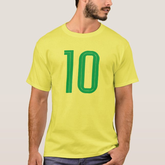 Camiseta 10 Fútbol Brasil (Verde) (Anverso)