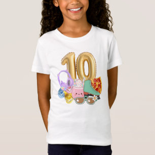 Camiseta 10 Globos Auriculares Pizza Kawaii Bebida Patines