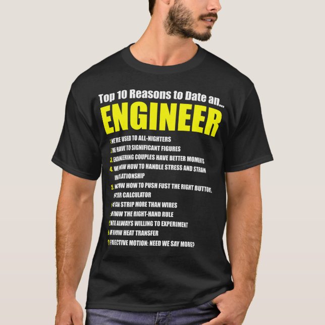 Camiseta 10 Razones hasta la fecha ingeniero con fecha únic (Anverso)