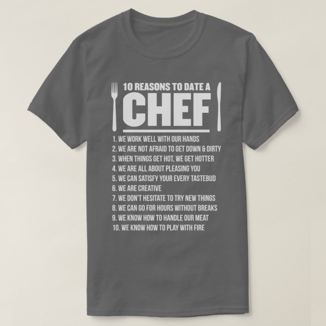 Camiseta 10 Razones Hasta La Fecha Un Chef (Diseño del anverso)
