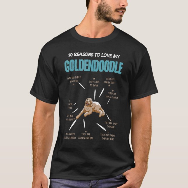 Camiseta 10 Razones Para Amar Al Mascota Perro Goldendoodle (Anverso)
