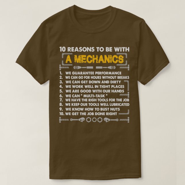 Camiseta 10 reason to be a Mechanic  (Diseño del anverso)