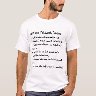 Camiseta 10 reglas a vivir cerca en vida