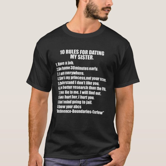 Camiseta 10 Reglas de mi hermana Hermano sobreprotector P (Anverso)