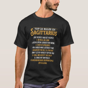Camiseta 10 Reglas Principales De Sagittarius - Cumpleaños 