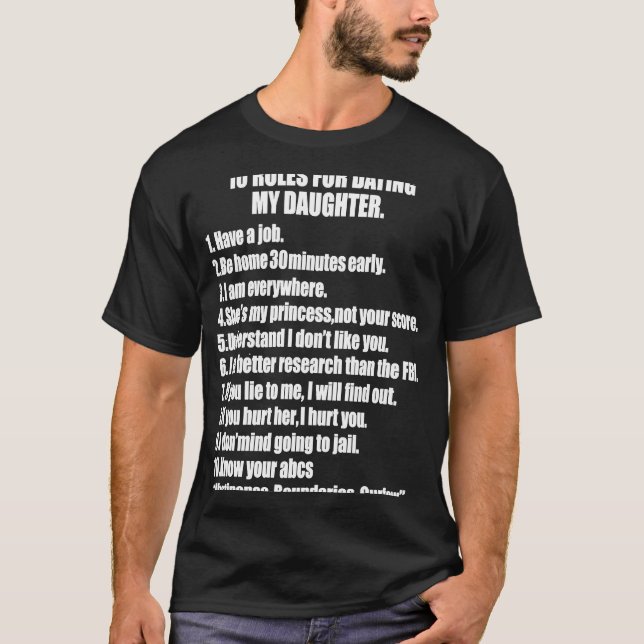 Camiseta 10 Reglas que daban a mi hija un papá sobreprotect (Anverso)