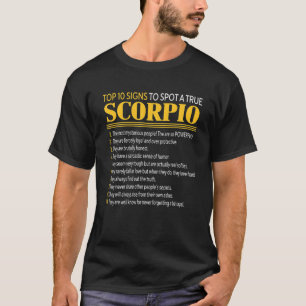 Camiseta 10 Rótulos Para Encontrar Un Escorpio Verdadero So