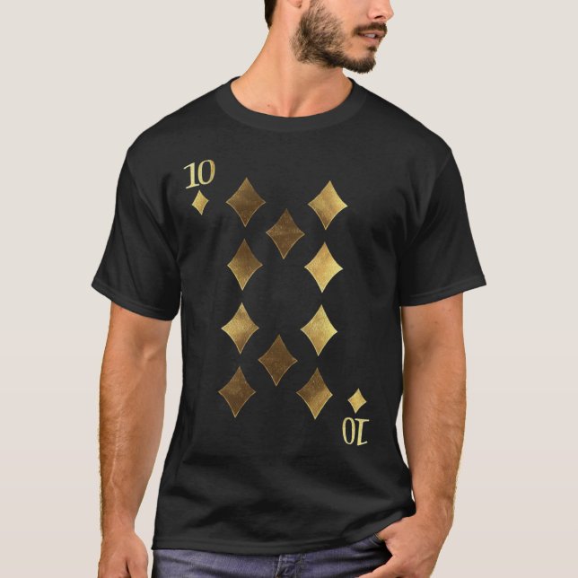 Camiseta 10 Ten of Diamonds Poker Card Playing Card Blackja (Anverso)
