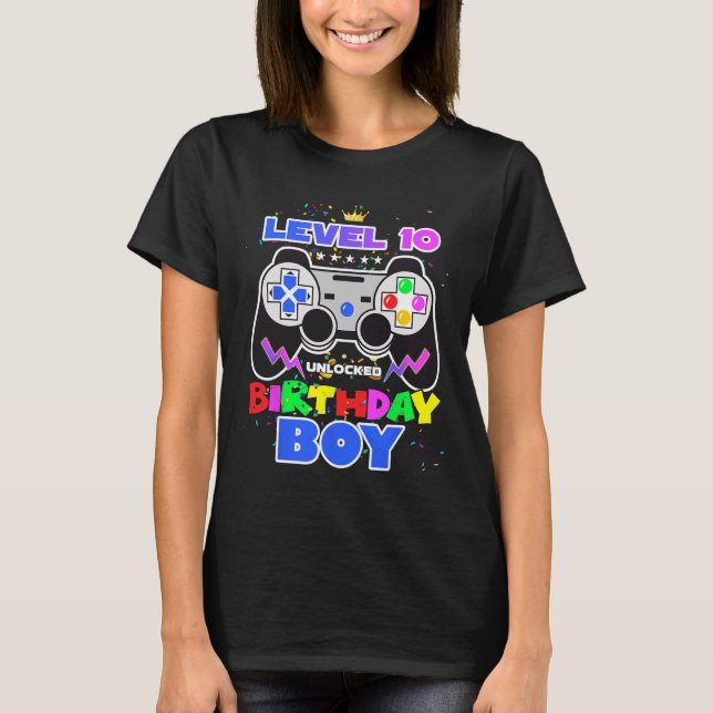 Camiseta 10 Videojuego de Birthday Boy 10 cumpleaños desblo (Anverso)
