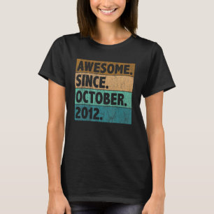 Camiseta 10 Year Old Awesome Since October 2012 10th Birth