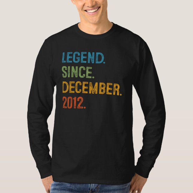 Camiseta 10 Years Old  10th Bday Boys Legend Since December (Anverso)