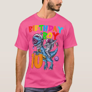 Camiseta 10 Years Old Birthday Boy Astronaut Riding 10th Di