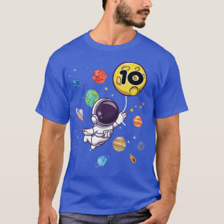 Camiseta 10 Years Old Birthday Boy Tee Astronaut 10th Birth