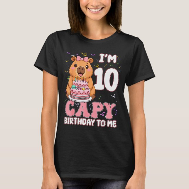 Camiseta 10 Years Old Capy Birthday To Me 10th Birthday Cap (Anverso)