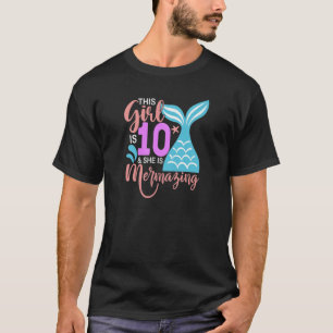 Camiseta 10 Years Old Girl Magical Unicorn 10Th Tenth Birth