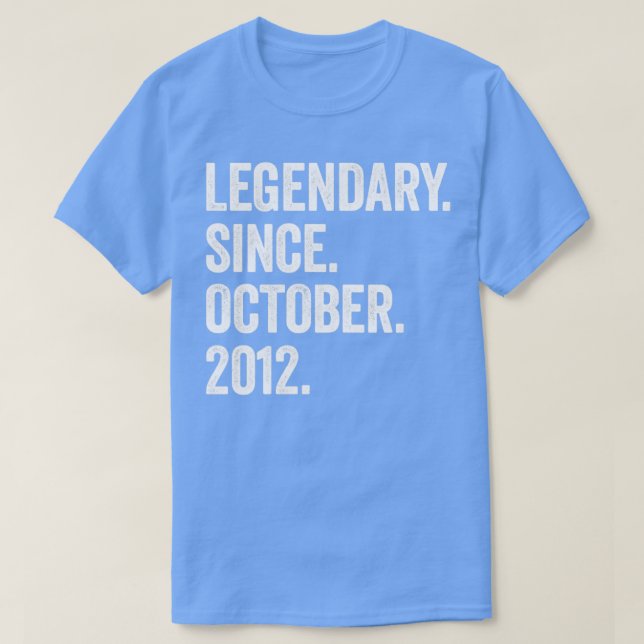 Camiseta 10 Years Old Legendary Since October 2012 10th Bir (Diseño del anverso)