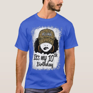 Camiseta 10 Years Old Leopard Melanin Girl It's My 10th Bir