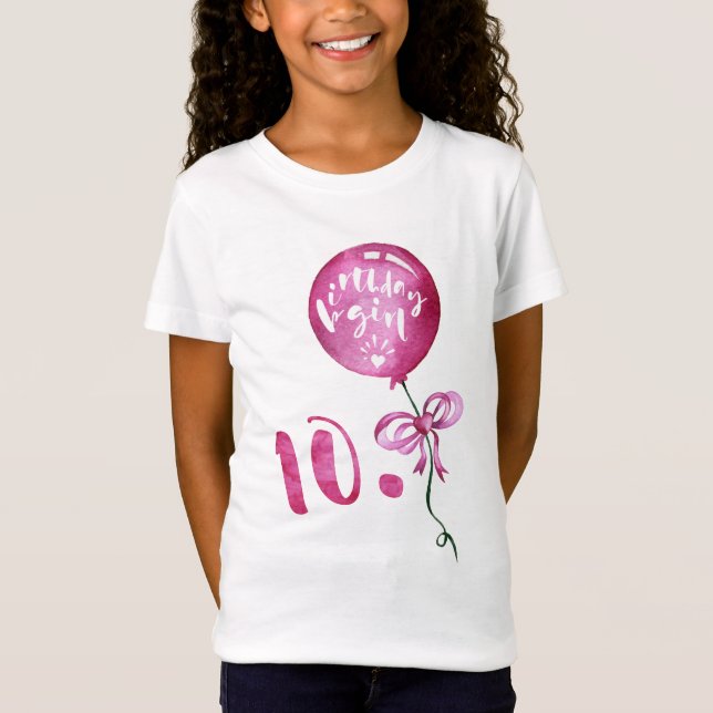 Camiseta 10mo Chica del cumpleaños, regalos de los chicas (Anverso)