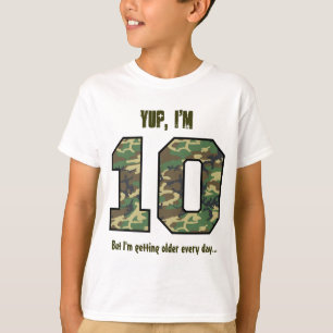 Camiseta 10mo cumpleaños divertido que consigue un Camo m