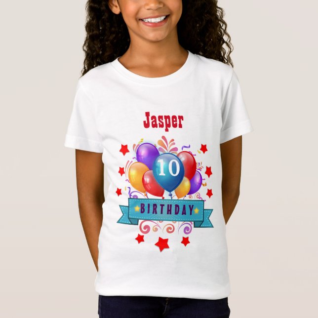 Camiseta 10mo Globos coloridos festivos V10FZ del (Anverso)