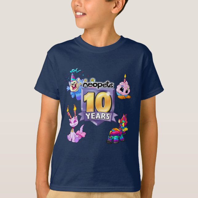 Camiseta 10mo Logotipo del cumpleaños (Anverso)