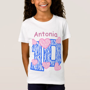 Camiseta 10mo Nombre de encargo 2 de la cebra del