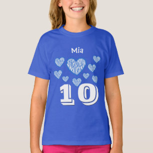 Camiseta 10mo Nombre grande del personalizado del número d