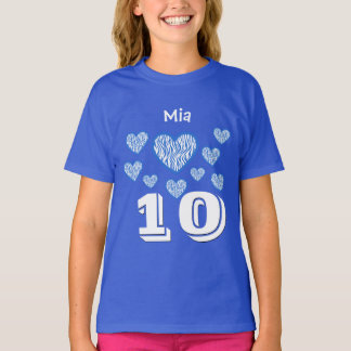 Camiseta 10mo Nombre grande del personalizado del número de