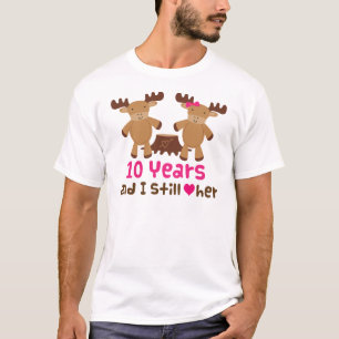 Camiseta 10mo Regalo del aniversario para él