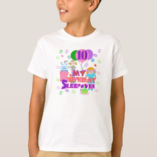 Camiseta 10mo Sleepover del cumpleaños