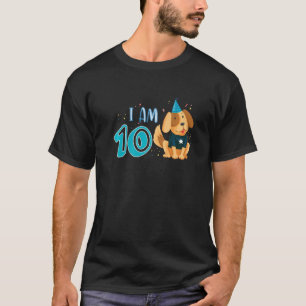 Camiseta 10th Birthday Boy Dog Puppy Children I M 10