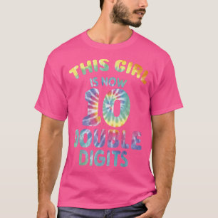 Camiseta 10th Birthday For Girl, 10 Year Double Digits Past