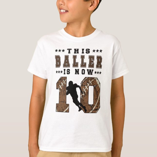 Camiseta 10th Birthday Gift Football Player 10 Year Old Boy (Anverso)