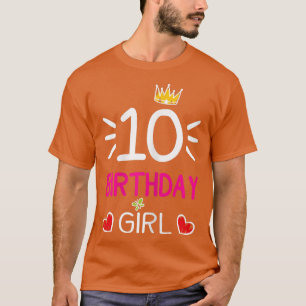 Camiseta 10th Birthday Girl Birthday Girl Crown Princess