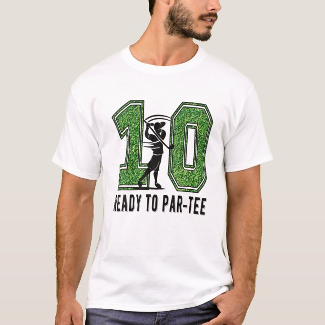 Camiseta 10Th Birthday Golfer Boy Ten Year Old Golf Player (Anverso)