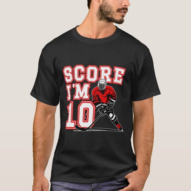 Camiseta 10th Birthday Ice Hockey Boy Ten Year Old Ice Hock (Anverso)