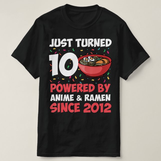 Camiseta 10th Birthday Kawaii Anime Ramen 10 Years Old Girl (Diseño del anverso)